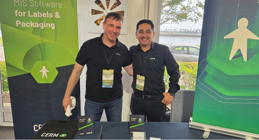 Steffen Haaga (L) and Esteban Garcia of CERM are new FLAG vendor partners.